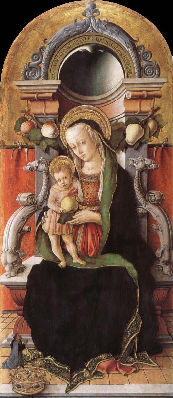 Carlo Crivelli Faith madonna with child, and the donor